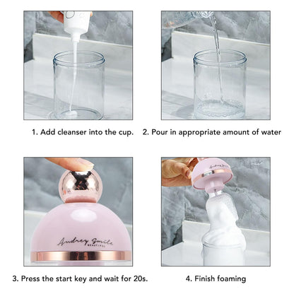 Face Foam Maker, Electric Foam Maker for Face Wash, Face Wash Foamer Rich Foam Maker Deep Skincare Cleaner, Marshmallow Whip Maker, Facial Cleansing Tool for Travel Skin Care